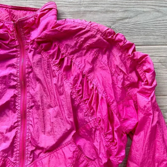 DB Sport By David Benjamin Women's vintage Pink Full Zip Windbreaker Size L - Picture 2 of 7